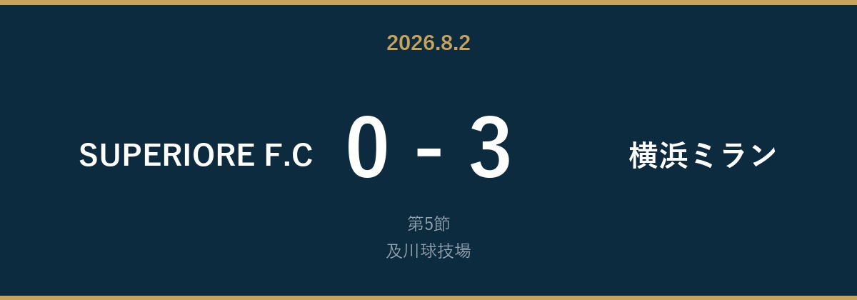 第5節 vs 横浜ミラン 0-3