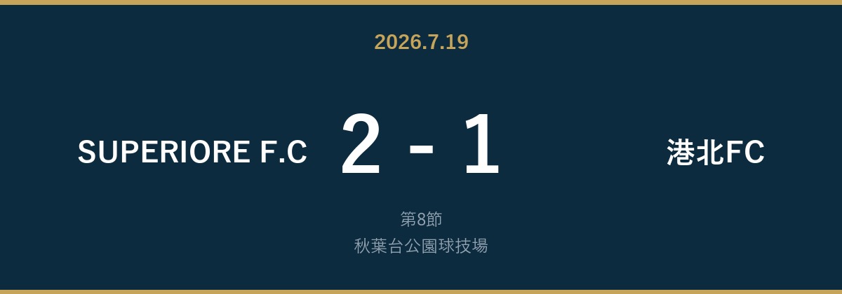 第8節 vs 港北FC 2-1