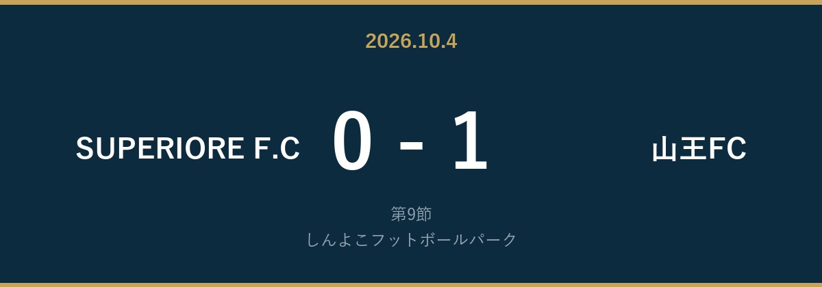 第9節 vs 山王FC 0-1