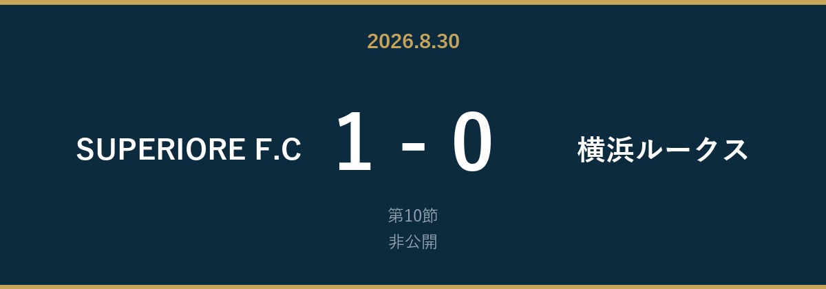 第10節 vs 横浜ルークス 1-0